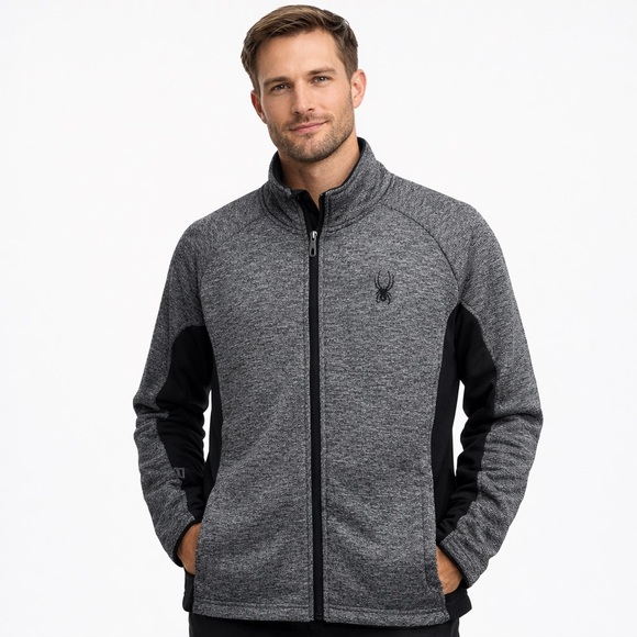 Spyder Full Zip Fleece Jacket | Men’s Medium | Performance Stretch Mid-Layer - Picture 8 of 8
